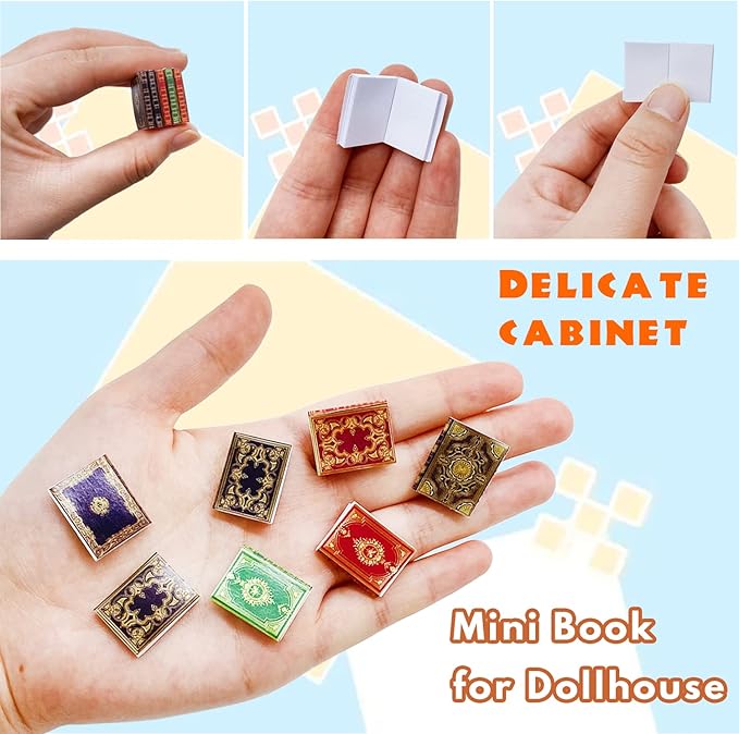 30 Pack 1:12 Scale Miniatures Dollhouse Books,Assorted Timeless Miniatures Books,Mini Books Dollhouse Decoration,Dollhouse Accessories Toy Supplies for Boys and Girls