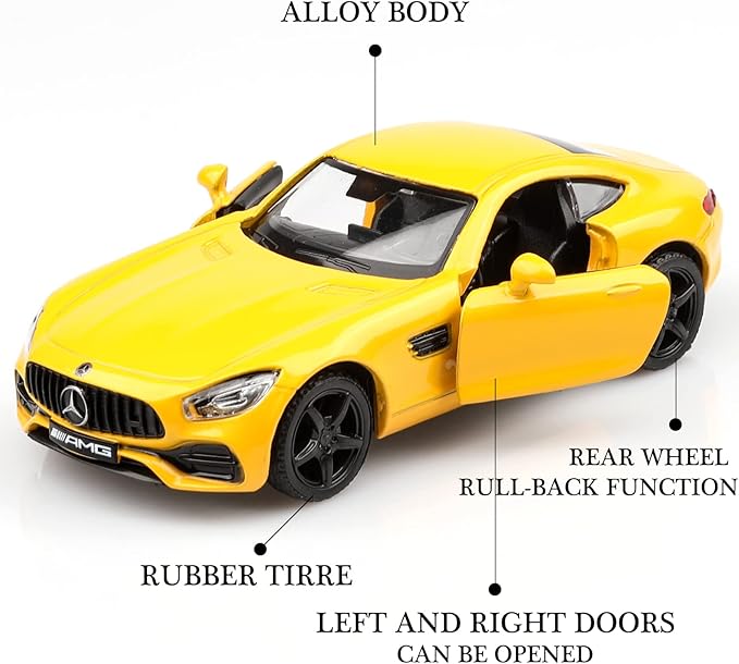 1/36 Scale Mercedes AMG GTS Diecast Cars Models,Pull Back Vehicles Toy Cars,Cars Gifts for Boys Girls