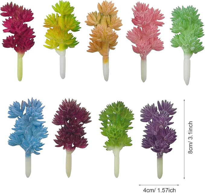 Cayway 21 PCS Multicolor Plastic Succulent Plants, 3 Styles, Mixed Faux Succulents for Home Decor, Indoor/Outdoor Use