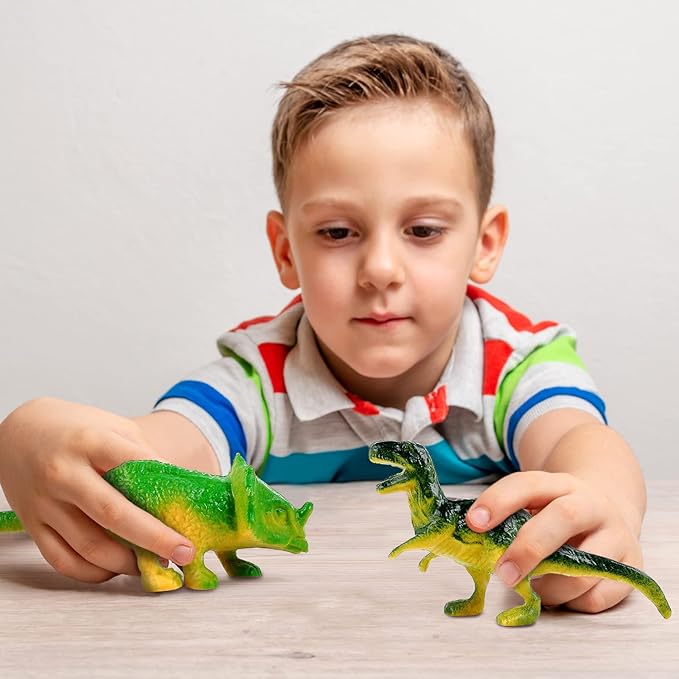 Deekin 300 Pcs Mini Dinosaur Figures Kids Birthday Gifts Mini Dinosaur Toys Bulk Cupcake Toppers Small Plastic Educational Figures Dino Party Favors for School Classroom Exchange Valentine Gift