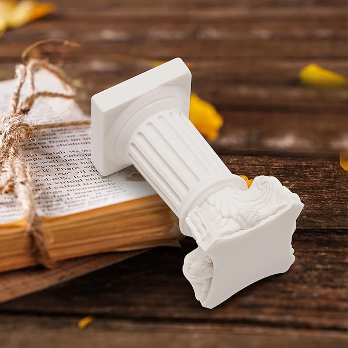 5Pcs Mini Roman Pillar Greek Columns, Christmas Decorations, Greek Statues Decor, Resin Artistic Ornament for Wedding Table,1.18" L x 1.18" W x 2.56" H (White)