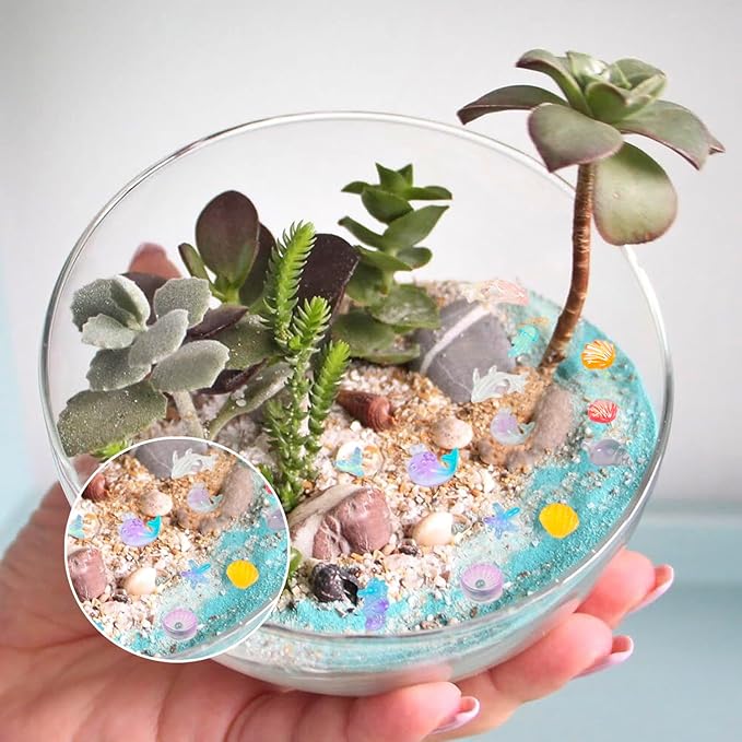 220PCS Mini Ocean Animals Resin Micro Ocean Animals Handicraft Micro Suitable for DIY handicrafts, Fairy Garden Dollhouse Micro Garden Greening Fish Tank