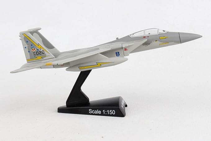 Daron Postage Stamp F-15 Eagle 5th Fighter Interceptor Sqn. 1/150 Scale, Gray, unisex, adult Grey