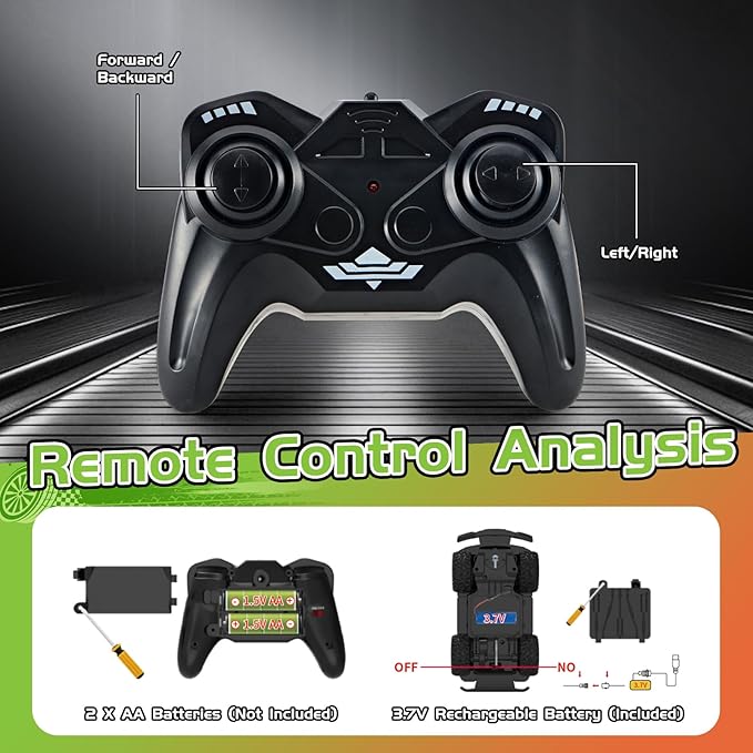 Remote Control Cool Off-Road Vehicle Truck, 2.4GHz RC Car with LED Lights, 1:20 Scale Off-Road Vehicle, Red RC Truck,Remote Control car from a Long Distance,Gifts for Children (Green)