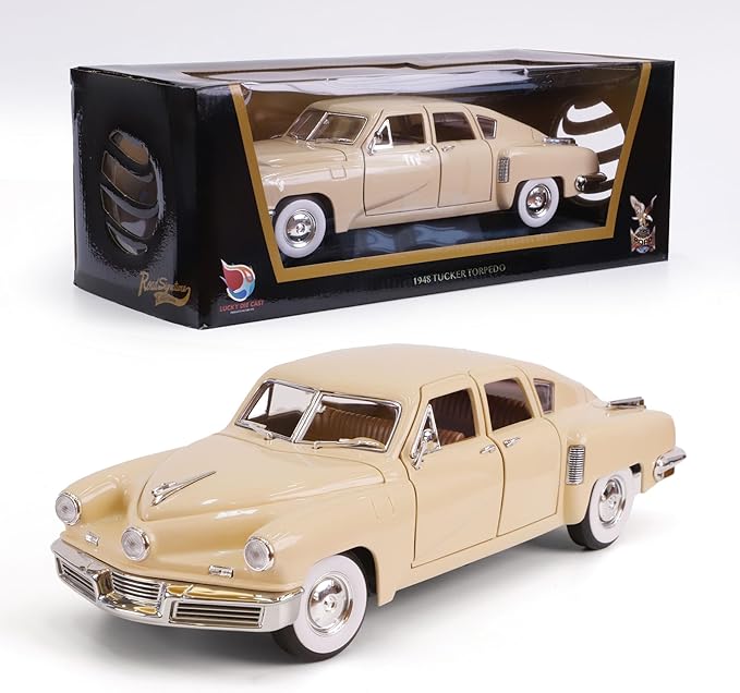 1948 Tucker Torpedo 1/18 Scale Die-Cast Metal Model Premium Classic Vintage Alloy Collection Cars with Display Case, for Kids Men and Teens Dad 14+ Year
