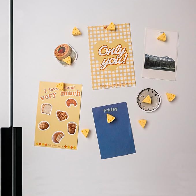 10 Pcs Cheese Refrigerator Magnets Perfect for Displaying Photos Notes Menus Schedules and Postcards on Refrigerators School Lockers Magnetic Whiteboards and Other Metal Surfaces