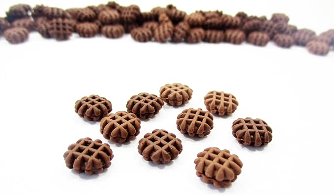 Dollhouse Miniature Food Lot 10 Plain Chocolate Waffle Bakery Supply 10124