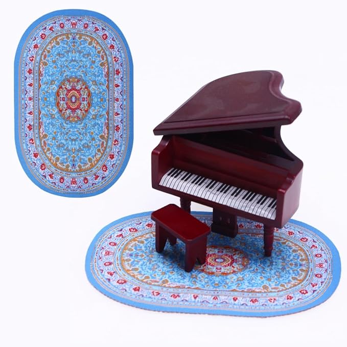 1/12 1/6 Scale Accessories 4pcs Mini Rug Sets for Dollhouse and Decorations,Which Including 4 Colors Miniature Doll House Carpet for Girls Indoors