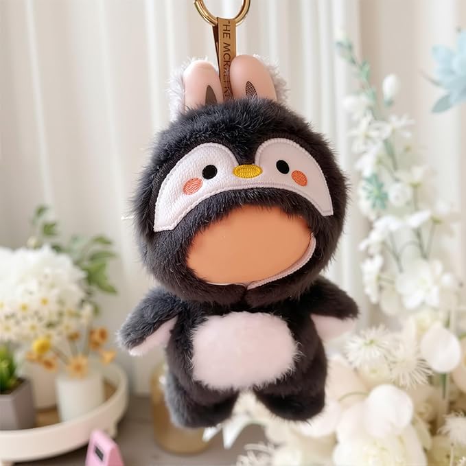 Clothes for LABUBU Doll (NO Doll), 2-Piece Cute Plush Penguin Outfits for LABUBU 17cm Dolls, Premium Accessories for LABUBU Unique Dress up