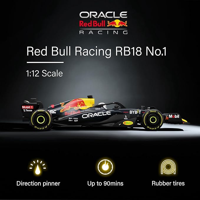 Voltz Toys Authentic Licensed 1:12 F1 RedBull Rb18 Remote Control Car - F1 Collection RC car Series for Kids and Adults - 2.4GHz RC Car for Gift (1:12 RedBull Rb18(NO.1))