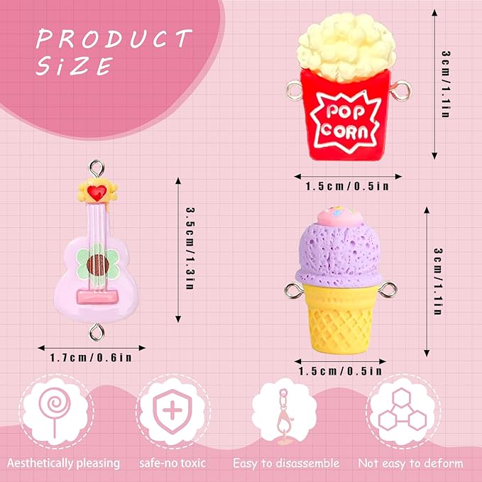 VPDSLABUBU Accessories for 3.9-6.7 Inch (10-17cm) Dolls, There are 7 Miniature Accessories, Including a Cake, ice Cream, Guitar, Bag, Popcorn, a Bell, and a Mobile Phone Model,Meet Your DIY Needs