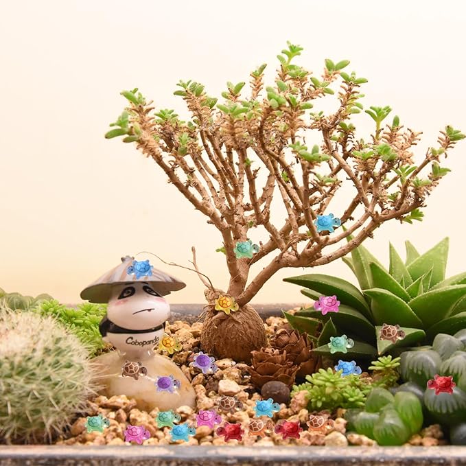 100Pcs Super Mini Resin Turtles for Crafts Luminous Miniature Tiny Turtle for Fairy House Party Favors Micro Landscaping Decor(Little Turtles)
