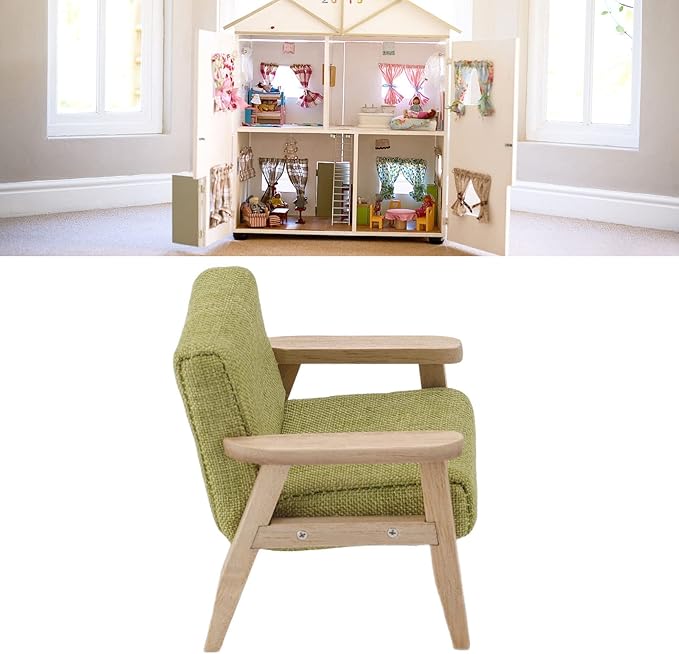 Dollhouse Furniture, 1:12 Miniature Furniture, Dollhouse Couch, Doll Chair, Doll House Accessories, Mini Chair Japanese Style Single