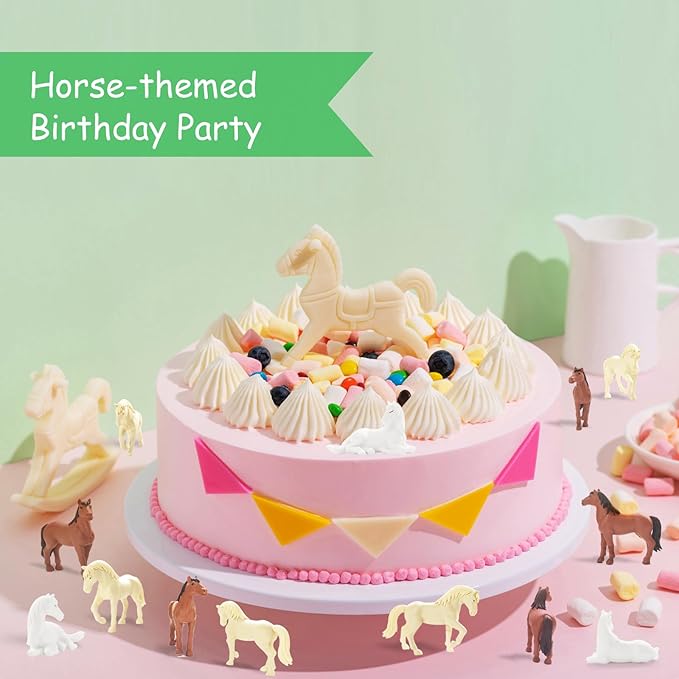 15 Pcs Mini Horses Figures Realistic Plastic Small Horse Figurines Bulk Bronco Toys Miniature Resin Animals Farm Pony Ornament, Party Favors, Hobby Horse Accessories