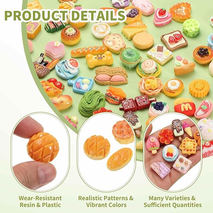 Dollhouse Miniature Food, Cute Mixed Star Cookies Figures Toys Mini Resin Foods Trinkets for Pretend Play Kitchen Cooking Game & Doll House Decor (Yellow, 20pcs)