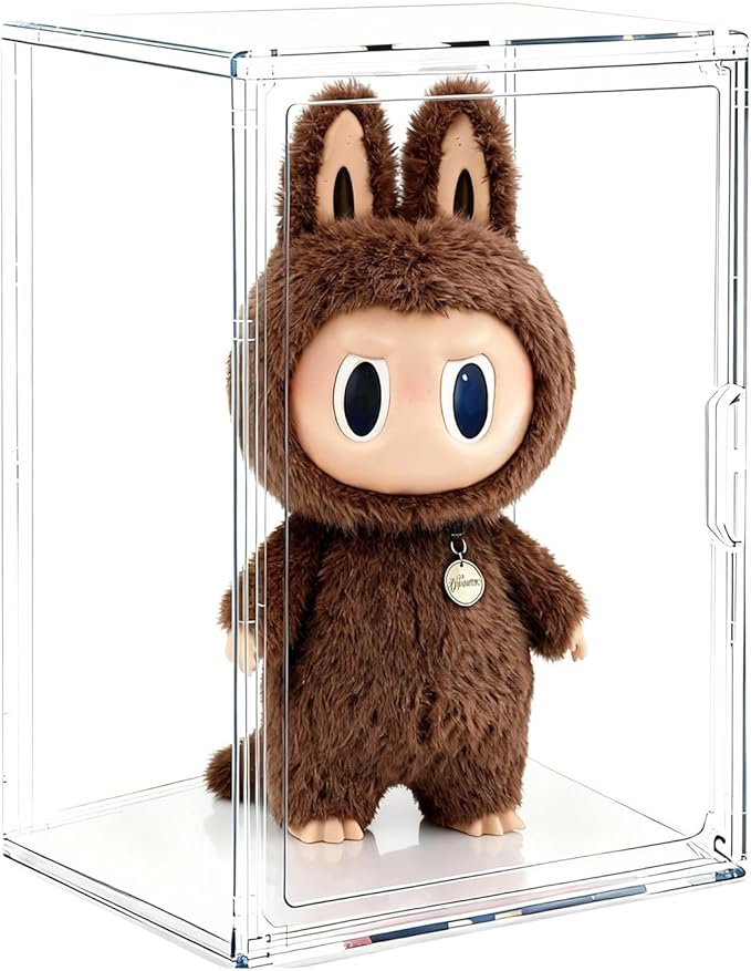 2-Pack XXL-Large Acrylic Display Cases for Gaint Labubu Collectibles 60cm/23.6", Dustproof and Figure Display Case, Compatible with ZIMOMO & Angel in Clouds, Clear Display Box Organizer