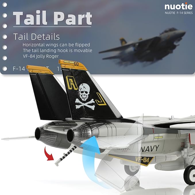 US Navy F-14 Tomcat 1/72 Alloy Model VF-84 Jolly Rogers Fighter DieCast Metal Airplane Military Display Model Collection or Gift