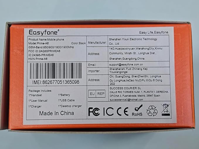 Easyfone A6 4G Unlocked Feature Cell Phone, Easy-to-Use Big Button Clear Sound GSM Basic Mobile Phone with an Easy Charging Dock, No Internet & No Camera (Black)