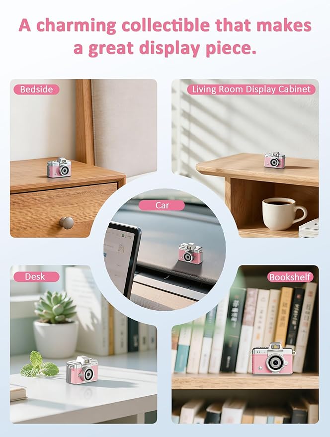 ETODBUWS Mini Keychain Camera, 1080P Digital Camera with 1.47" LCD, 32GB TF Card Included, Pocket-Size Retro Camera for Kids & Adults, Travel Collectible Gift, Pink