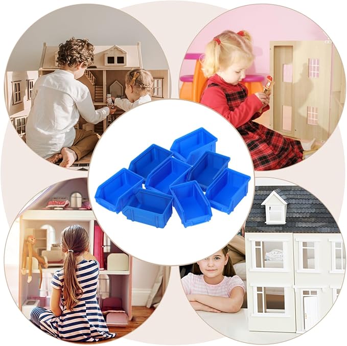 BESPORTBLE 8Pcs Mini Storage Baskets Plastic Crates for Dollhouse Accessories Miniature House Decor Tiny Basket Organizers for Craft and Mini Ornaments