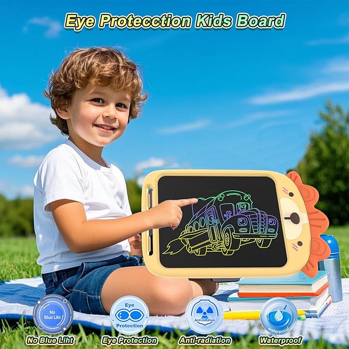 CHAFEGY 10 Inch LCD Writing Tablet, Erasable Doodle Board Toy, Cute Lion Drawing Pad for Kids Ages 2-6 - Educational Christmas Birthday Gift (Lion)