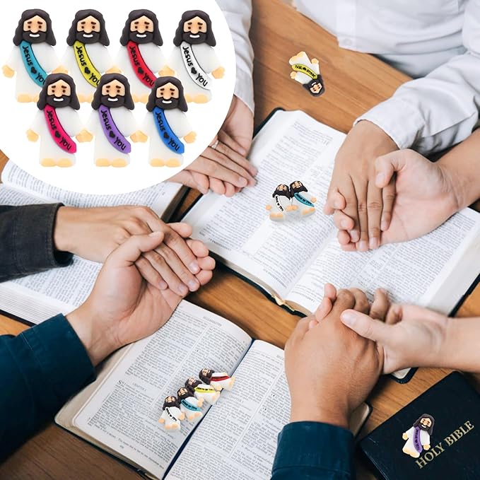 210 Pack Little Jesus Figurines in Bulk, Pocket Jesus Loves You, Jesus Small Figures, Little Tiny Jesus Figures for Church Christmas Party Favors Baptism Gifts