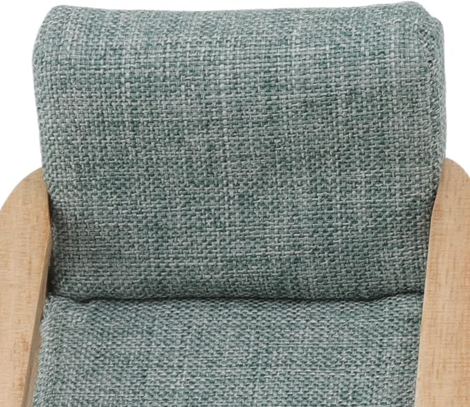 Doll House Sofa 1:12 Doll House Miniature Japanese Single Fabric Armchair Sofa Living Room Furniture Decoration(Grey Green)