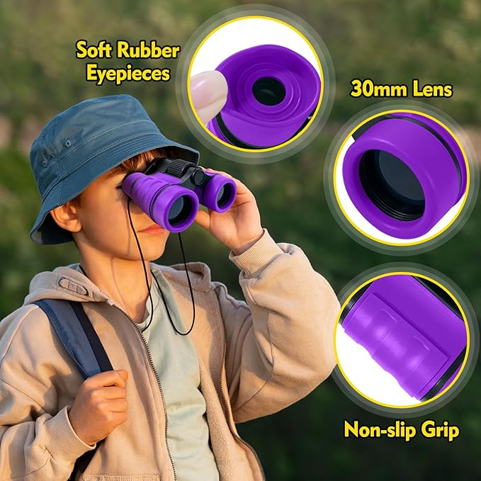 Binoculars for Kids Ages 3-12, Boys Girls Outdoor Gifts Toys - Perfect for Bird Watching, Camping, and Outdoor Exploration