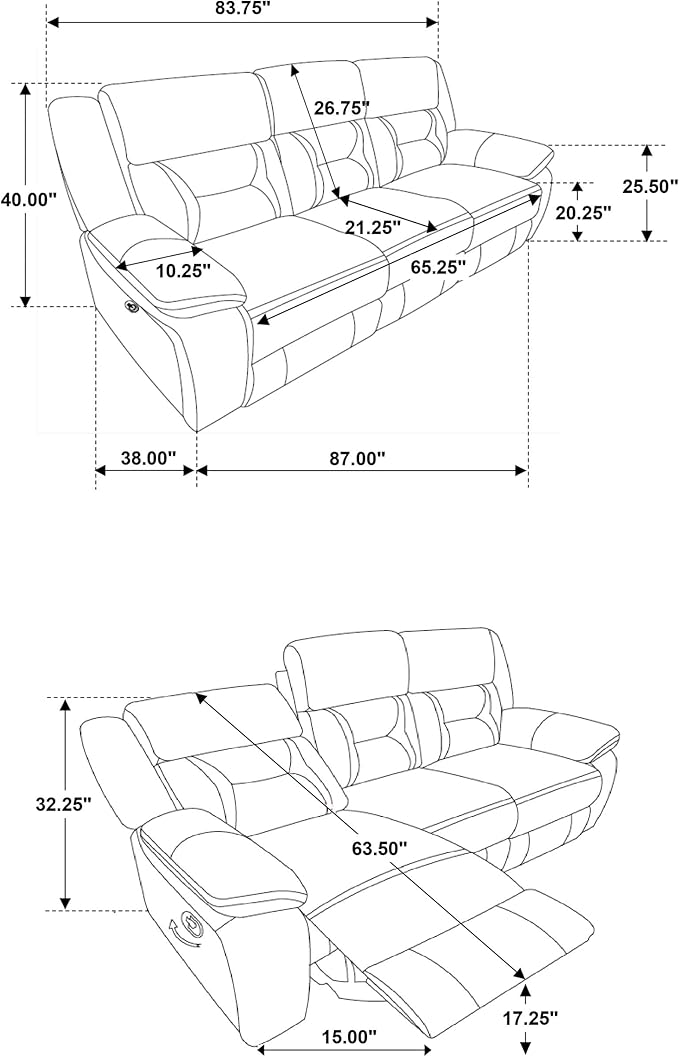 Coaster Home Furnishings Greer 3-Piece Upholstered Reclining Sofa Set Taupe 651351-S3