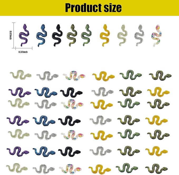 200PCS Mini Snake Decor for Dollhouse Resin Tiny Snakes for Crafts Micro Miniature Snakes for Fairy Garden Dollhouse Micro Landscaping Decoration