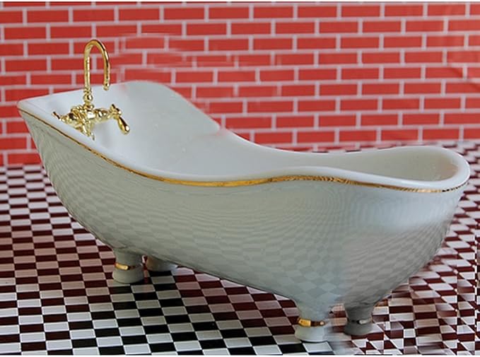 BESTLEE 1:12 Miniature Dollhouse Furniture Kit for Bathroom