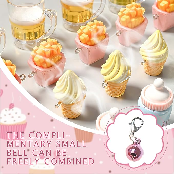 VPDSLABUBU Pink Series Accessories for 3.9-6.7 Inch (10-17cm)Dolls , There are 7 Mini Accessories in Total, Including Models of Kettle, Game Console Handle, Ice Cream, French Fries, Camera, and A Bell