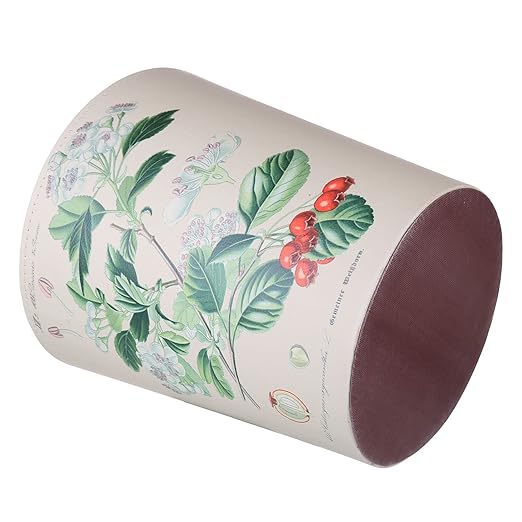 Scakbyer 10L/2.64 Gallon Trash Can, Decorative Waste Basket, PU Leather Waste Paper Basket, Waterproof Garbage Can for Bathroom, Bedroom, Office, Kitchen and Living Room - Cherrim