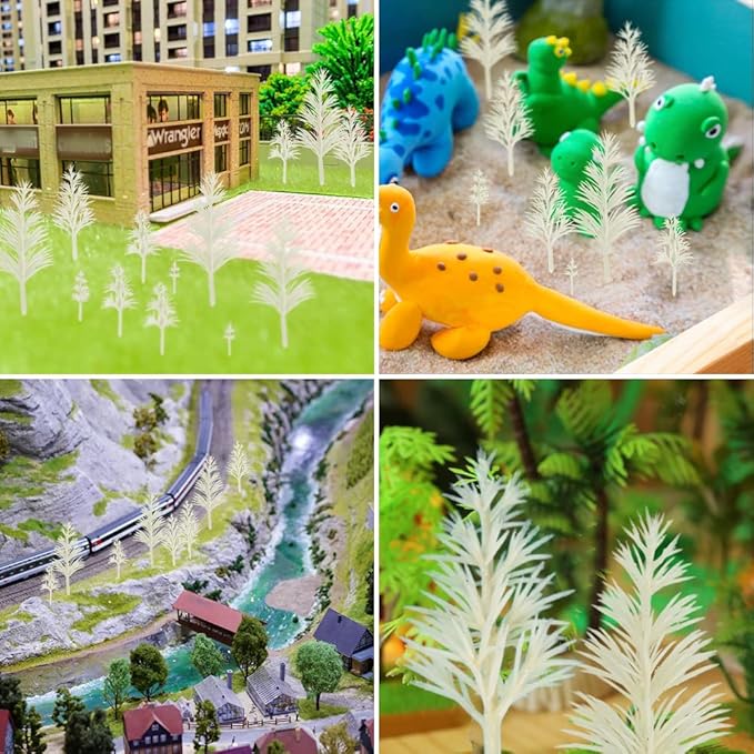 LUEYAO Mini Model Miniature Trees Mixed Train Scenery Architecture Fake Trees for DIY Crafts Building Model Scenery Landscape White 1.2-3.9 inch 20 PCS