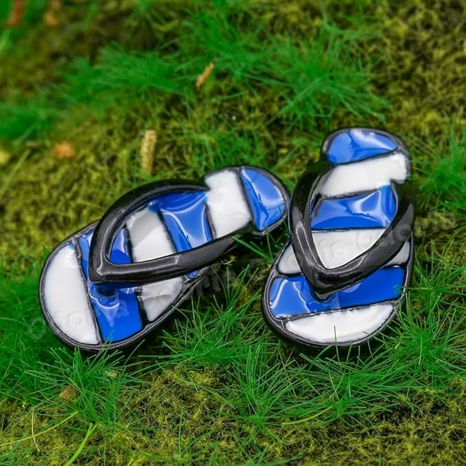Odoria 1/12 Miniature Beach Flip Flops Dollhouse Decoration Accessories, Blue
