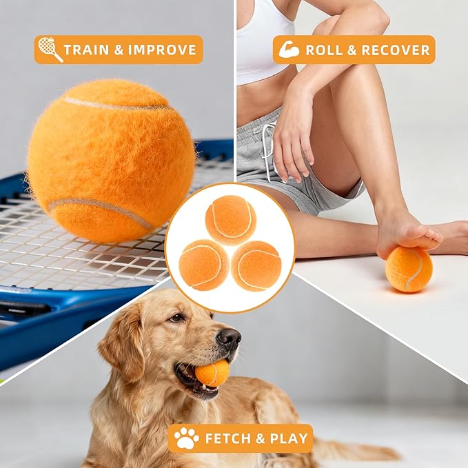 PoyPet 16-Pack Tennis Balls Bulk for Practice,Training and Beginners | Ideal for Dog Fetch,Chew and Play