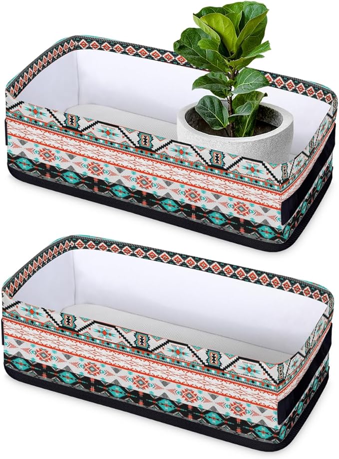 Aztec Design Bathroom Storage Baskets Waterproof Bathroom Counter Organizer Decorative Toilet Paper Storage Basket for Organizing for Bathroom Living Room Decor