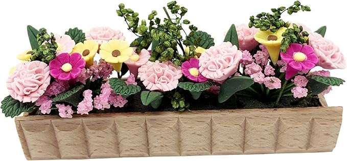 Miniature Potted Plant Flower Colorful 1:12 Mini Dollhouse Fairy Garden Bonsai Plant Clay Model Micro Landscape Decoration