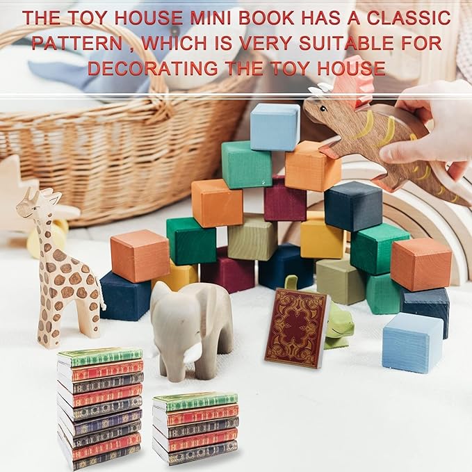 BLMHTWO 30 Pieces 1: 12 Scale Miniature Books Dolls House Books Miniature Books for Dolls House Dolls House Miniatures Writable Page-Turnable Reusable Minature Books for Dolls Bedroom Study Room