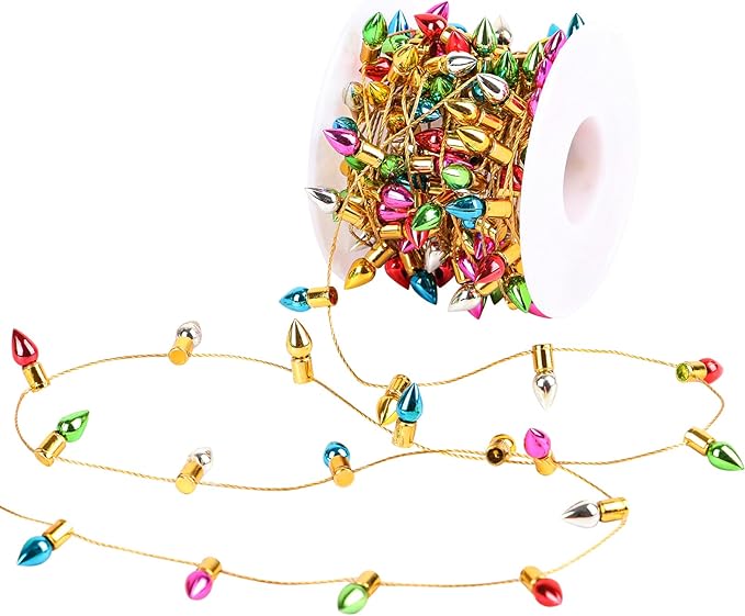 FOIMAS Mini Dollhouse Christmas Lights,Fake String Lights for Christmas Dollhouse Craft Fairy Garden Accessories