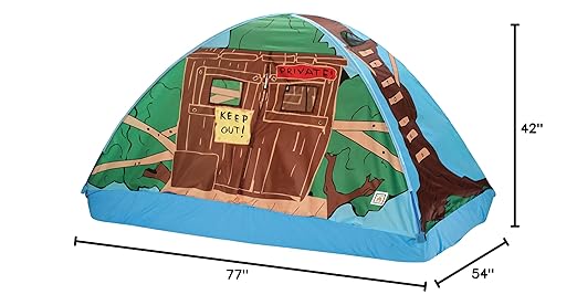 Pacific Play Tents 19791 Kids Tree House Bed Tent Playhouse - Fits Full Size Mattress , Green
