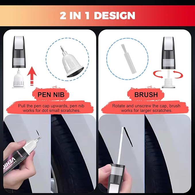 Wave Metallic(GKK/WA627D) Touch up Paint for Cadillac, Quick & Easy Fix for Car Scratches, 2 in 1 Car Touch up Paint with Pen Tip and Brush, Auto Scratch Repair Pen with Exact Color Match