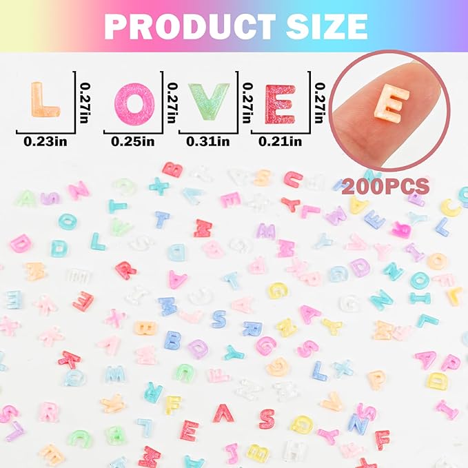 200 Pieces Tiny Letter Decor for Dollhouse Micro Resin Decor for DIY Crafts Mini Things for Fairy Garden Micro Landscaping Decorations