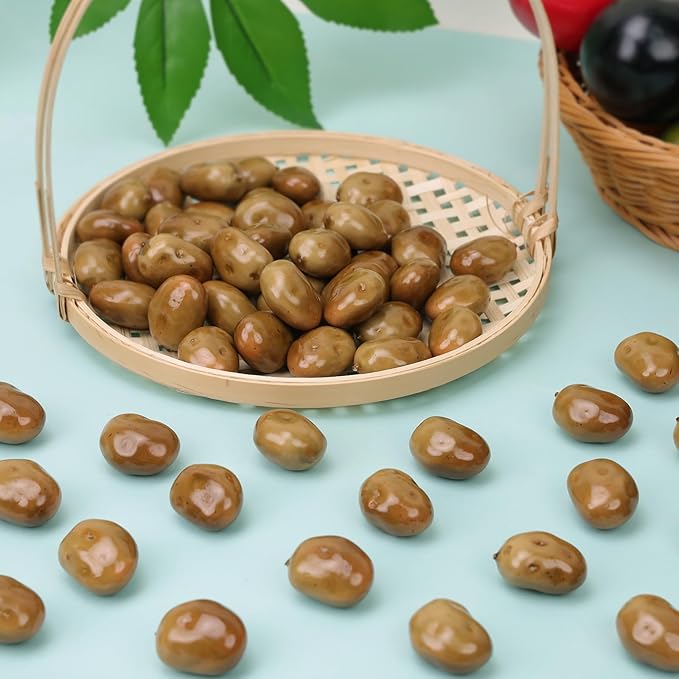 Gresorth 30 PCS Mini Size Artificial Potato Fake Potatoes Realistic Lifelike Vegetable Home Kitchen DIY Decoration Model