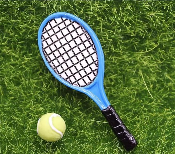 1 Set 1/12 Miniature Tennis Racket Racquet Dollhouse Accessories, Mini Tennis Racket, Dollhouse Décor, Toy Tennis Racket, Decorations