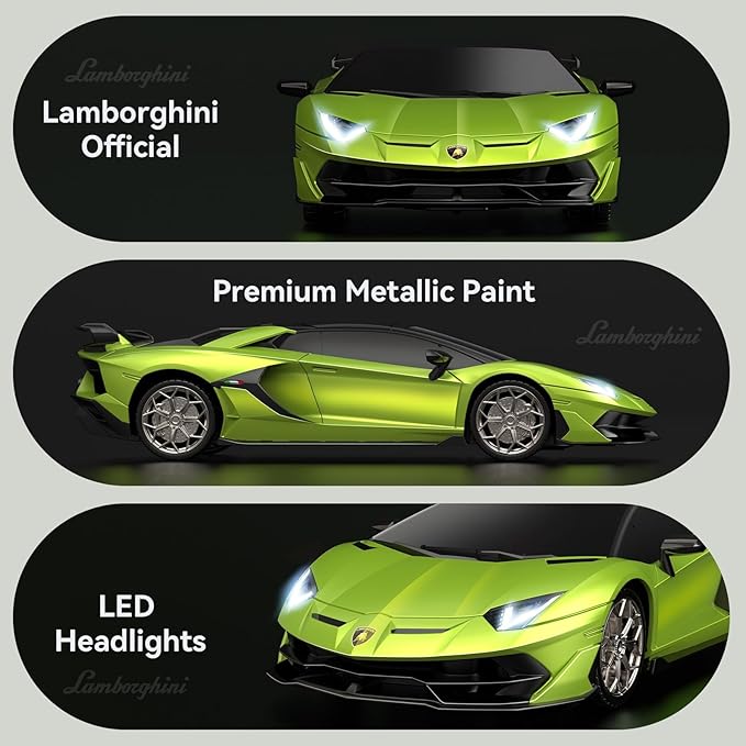 Lamborghini Remote Control Car, 1:24 Scale Electric Sport Racing Hobby Toy Car Lamborghini Model Vehicle for Boys Girls Birthday Gifts, Green