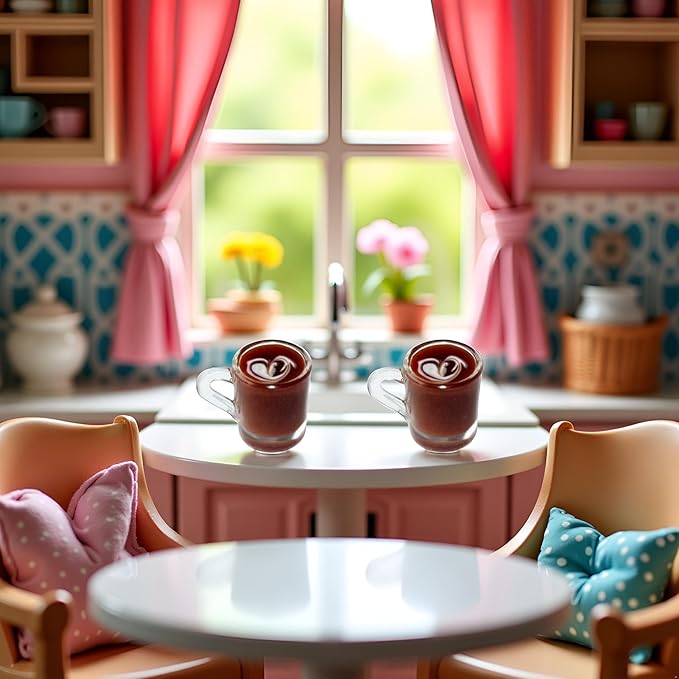 2 Pcs Miniature Coffee Cups Model Dollhouse Ornament Dollhouse Decoration Mini Decor Doll House Accessories Miniature Dollhouse Accessories (Random Pattern)