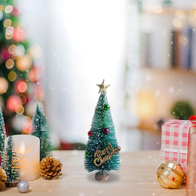Miniature Christmas Tree 4.9in, 1/12 Scale Realistic Dollhouse Christmas Tree Desktop Ornaments, Dollhouse Accessories Miniatures 1 12 Scale Accessories