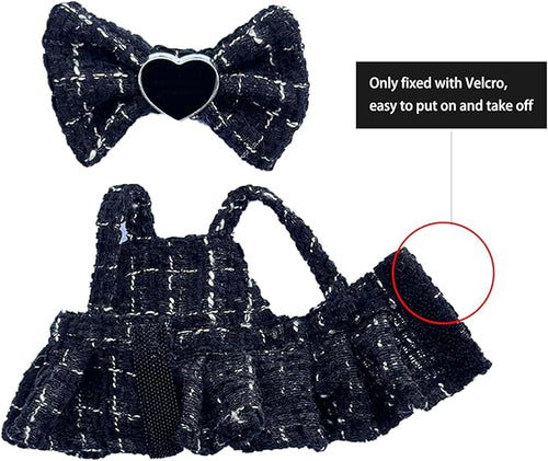 17cm Doll Clothes - Dress for fugler Doll,Luxury Chic Style Set for 5.19-6.7in Dolls,Dolls Outfit Stylish Clothes -Black Heart Design with Rhinestones,Outfit Clothing Set (Style-F)