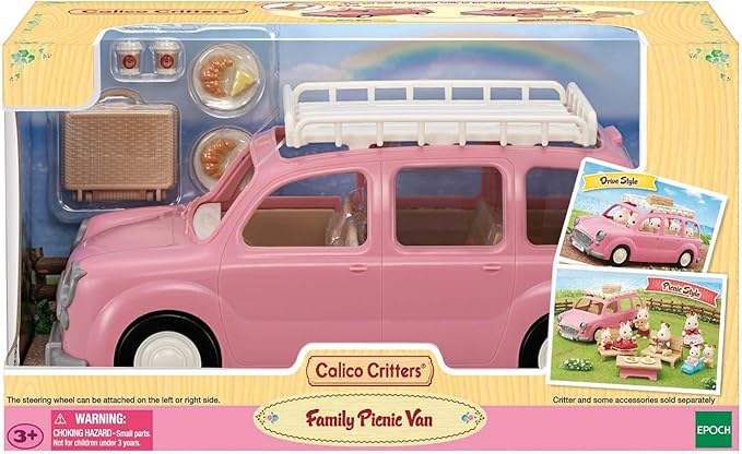Calico Critters Family Picnic Van for Dolls - Toy Vehicle Seats up to 10 Collectible Figures!